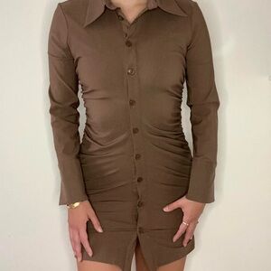 Zara Brown Button down Dress